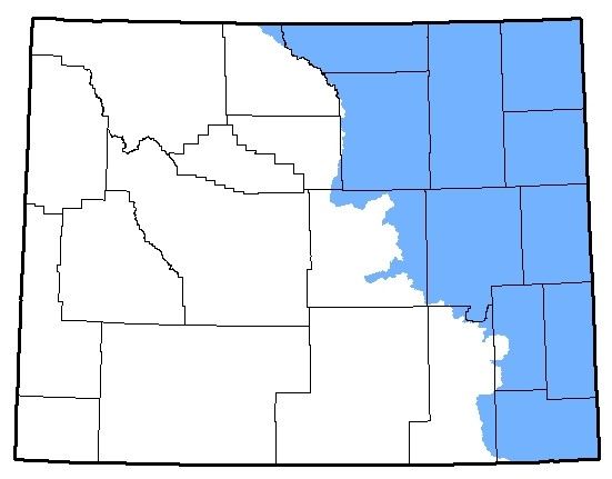 Map of the Great Plains Toad territory 